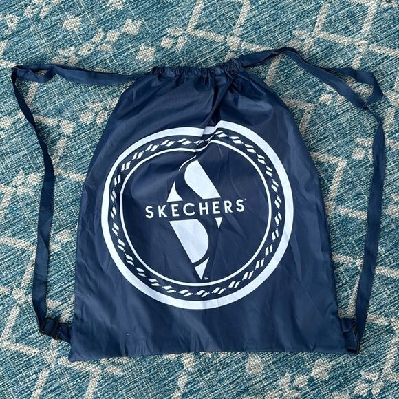 Skechers Navy Blue Nylon Drawstring Backpack - Picture 2 of 4